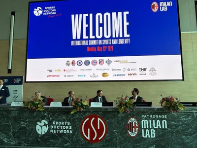 International Summit on Sports and Longevity - Da sinistra: Alvise Biffi, Niko Mihic, ⁠Roberto Crugnola e Giuseppe Banfi, 25 maggio 2026