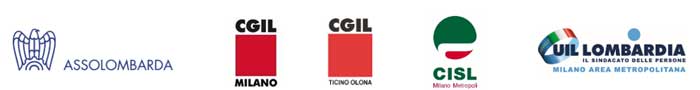 Assolombarda, CGIL Milano, CGIL Ticino Olona, CISL Milano Metropoli e UIL Lombardia
