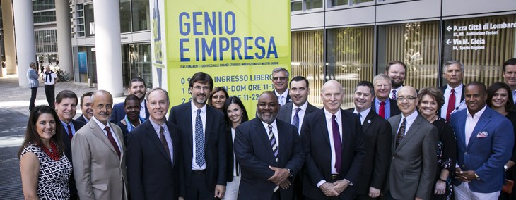 Il Comitato della National Conference of State Legislatures degli USA in visita alla mostra “Genio e Impresa” di Assolombarda dedicata a Leonardo