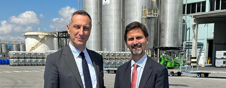 Il Presidente della Sede di Lodi, Fulvio Pandini in visita allo stabilimento lodigiano di Sasol Italy