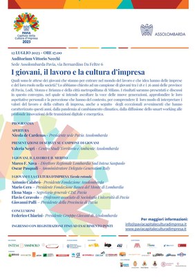 I giovani, il lavoro e la cultura d'impresa 