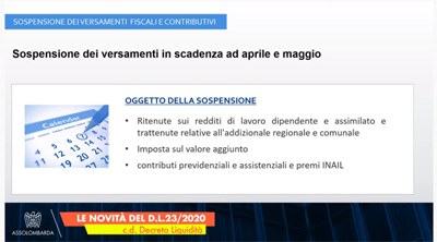 Decreto Liquidità - Sospensione dei versamenti fiscali e contributivi - Video informativo